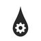 Oil drop icon with a gear. oil industry and fuel technology symbol. isolated vector image