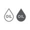 Oil drop line and glyph icon, fuel and liquid, oil droplet sign, vector graphics, a linear pattern on a white background