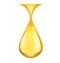 Oil drop realistic. Yellow droplet 3D. Gold honey or petroleum droplets, icon of shiny essential aroma or olive cooking oils,