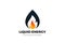Oil Droplet Fire Energy Logo design vector template. Petroleum Fuel Liquid Drop with Flame inside Logotype concept icon