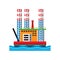 Oil extraction platform vector illustration