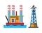 Oil extraction platform vector illustration