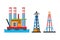 Oil extraction platform vector illustration