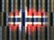 Oil fuel of Norway energy concept. Norwegian flag painted on oil