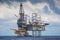 Oil and gas drilling rig work over remote wellhead platform