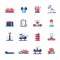 Oil, gas industry modern flat design icons and pictograms