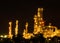 Oil and gas industry - refinery at twilight - factory - petrochemical plant