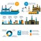 Oil gas industry vector manufacturing gas infographic world oil production distribution petroleum extraction