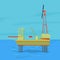 Oil and gas offshore industry with stationary platform