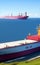 Oil and gas petrochemical tanker on the high seas, oil refinery cargo ship AI Generated