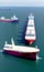 Oil and gas petrochemical tanker on the high seas, oil refinery cargo ship AI Generated