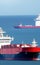 Oil and gas petrochemical tanker on the high seas, oil refinery cargo ship AI Generated