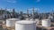 Oil? and Gas refinery petrochemical? plant industrial with oil and gas storage tank, White oil and gas refinery storage tank.