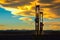 Oil and Gas Rig on the Front Range of Colorado at sunset