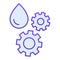 Oil and gear flat icon. Automobile liquid blue icons in trendy flat style. Auto lubricant gradient style design