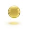 Oil gold glass ball isolated in vector on white background. Cosmetic pill capsule of vitamin E, A, Argan oil, Almond, cod liver,