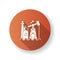 Oil industry brown flat design long shadow glyph icon