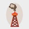 Oil industry burning production station extracting cartoon icon energy processing platform petroleum drilling technology