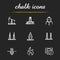 Oil industry chalk icons set