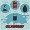 Oil industry flat concept icons