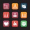 Oil industry flat design icons set