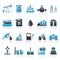 Oil industry, Gas production, transportation and storage icons