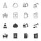Oil industry icon set, line and glyph version