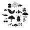 Oil industry items icons set, simple style