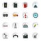 Oil industry items set flat icons