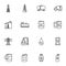 Oil industry line icons set