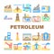 oil industry petroleum energy gas icons set vector