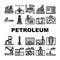 oil industry petroleum energy gas icons set vector