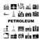 oil industry petroleum energy gas icons set vector