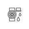 Oil industry pump valve line icon