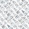 Oil industry seamless pattern with thin line icons