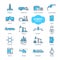 Oil industry thin line icons, pictogram and symbol set.