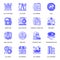 Oil Industry web flat line icons set. Pack outline pictogram