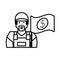 oil industry worker with money flag