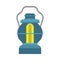 Oil lantern lamp design decoration equipment fuel. Bright aged camp light vintage vector icon. Kerosene night fire