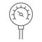 Oil manometer thin line icon, control and meter, pressure gage sign, vector graphics, a linear pattern on a white