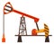 Oil mine cartoon icon. Petrochemical refinery platform