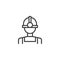 Oil miner worker outline icon