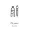 oil paint icon vector from diy crafts collection. Thin line oil paint outline icon vector illustration. Linear symbol for use on