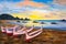 Oil Painting - Aboriginal canoe at sunrise, In LanyuOrchid Island, Taitung, Taiwan