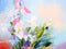 Oil painting - abstract bouquet of spring flowers, colorful.