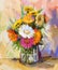 Oil painting à¸ºBouquet gerbera flowers.