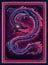 Oil painting Chinese Dragon illustration with fire flame, fire breathing flying snake drawing by acrylic on canvas. Decorative art