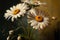 Oil painting daisy flowers, digital illustration painting artwork, retro style