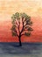 Oil painting Desert tree