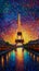 oil painting Eiffel Tower  genarated by artificial intelligence AI